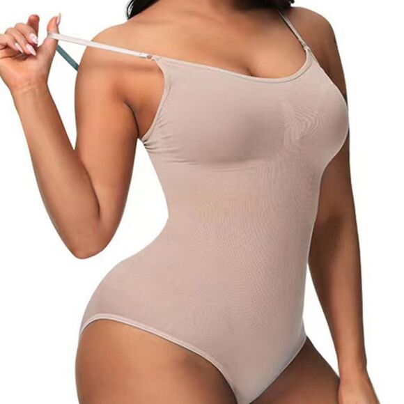 Seamless Scoop Neck Shaping Bodysuit Plus Size White - Picture 5 of 9